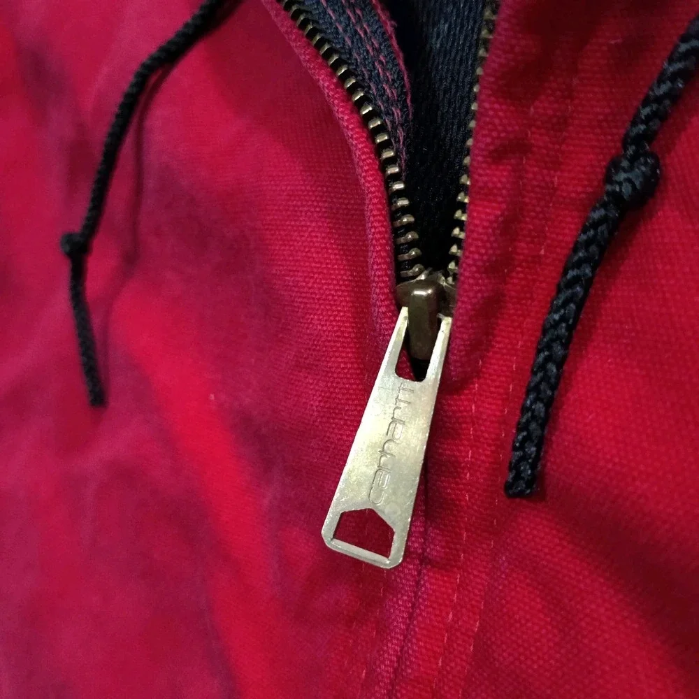 Vintage Carhartt Chore Coat Mens 3XL / OS XL Red Canvas Hooded Heavy Barn Jacket